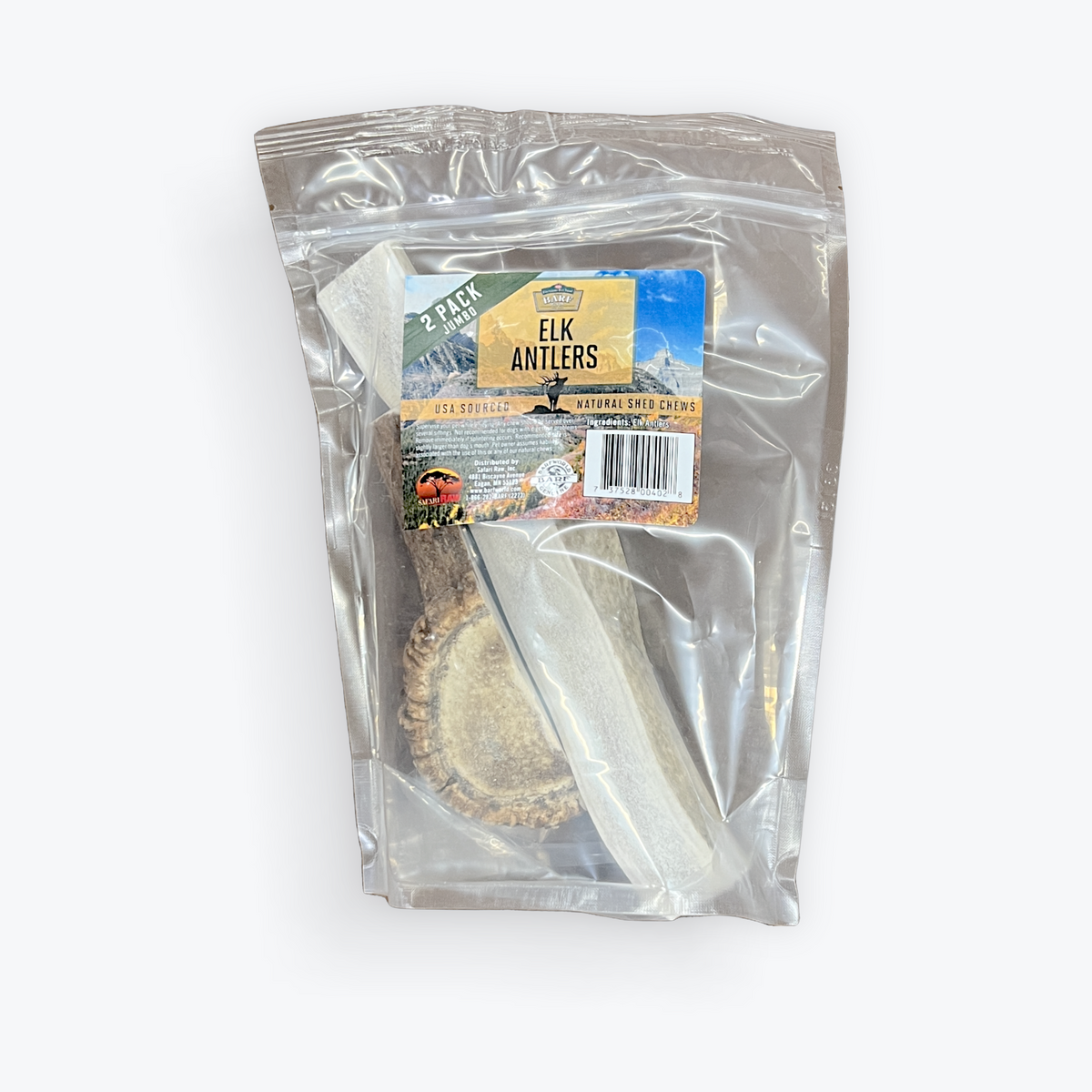 2 pack of jumbo elk antlers for dogs