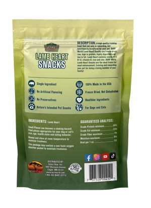 Freeze Dried Raw Lamb Hearts Treat or Topper