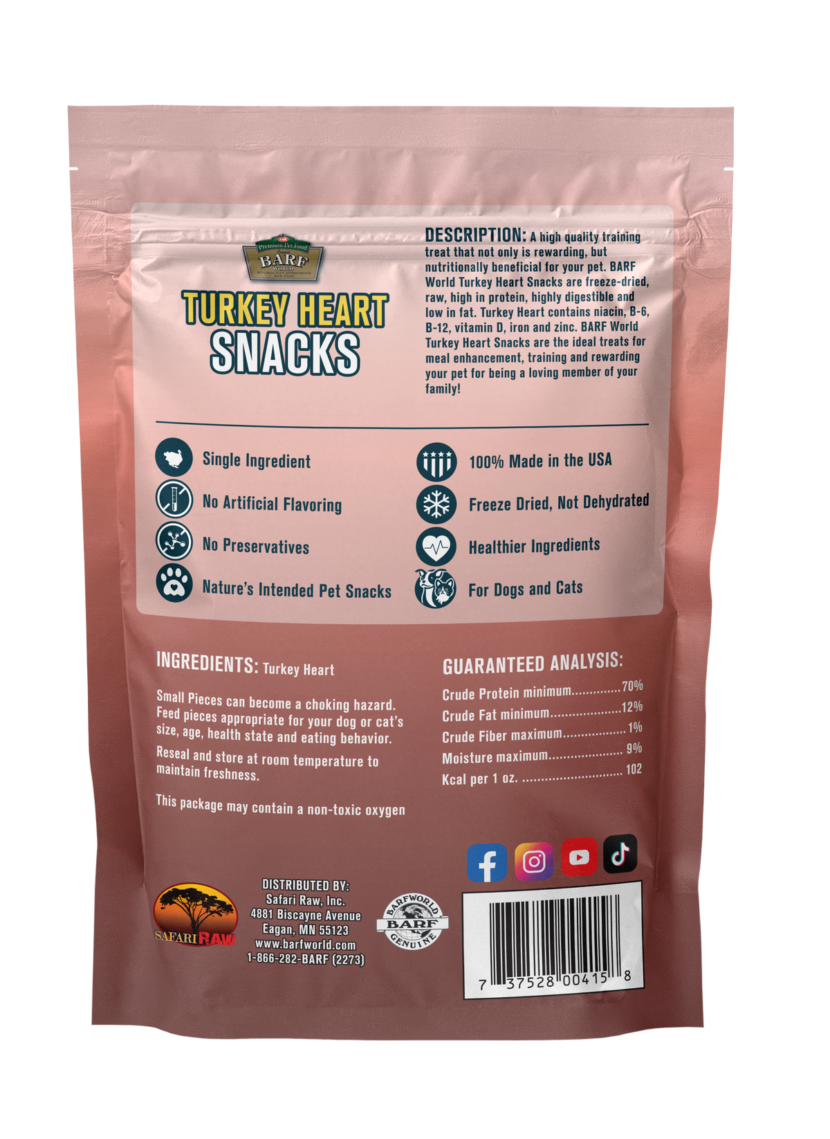 Freeze Dried Raw Turkey Hearts Topper and Treat
