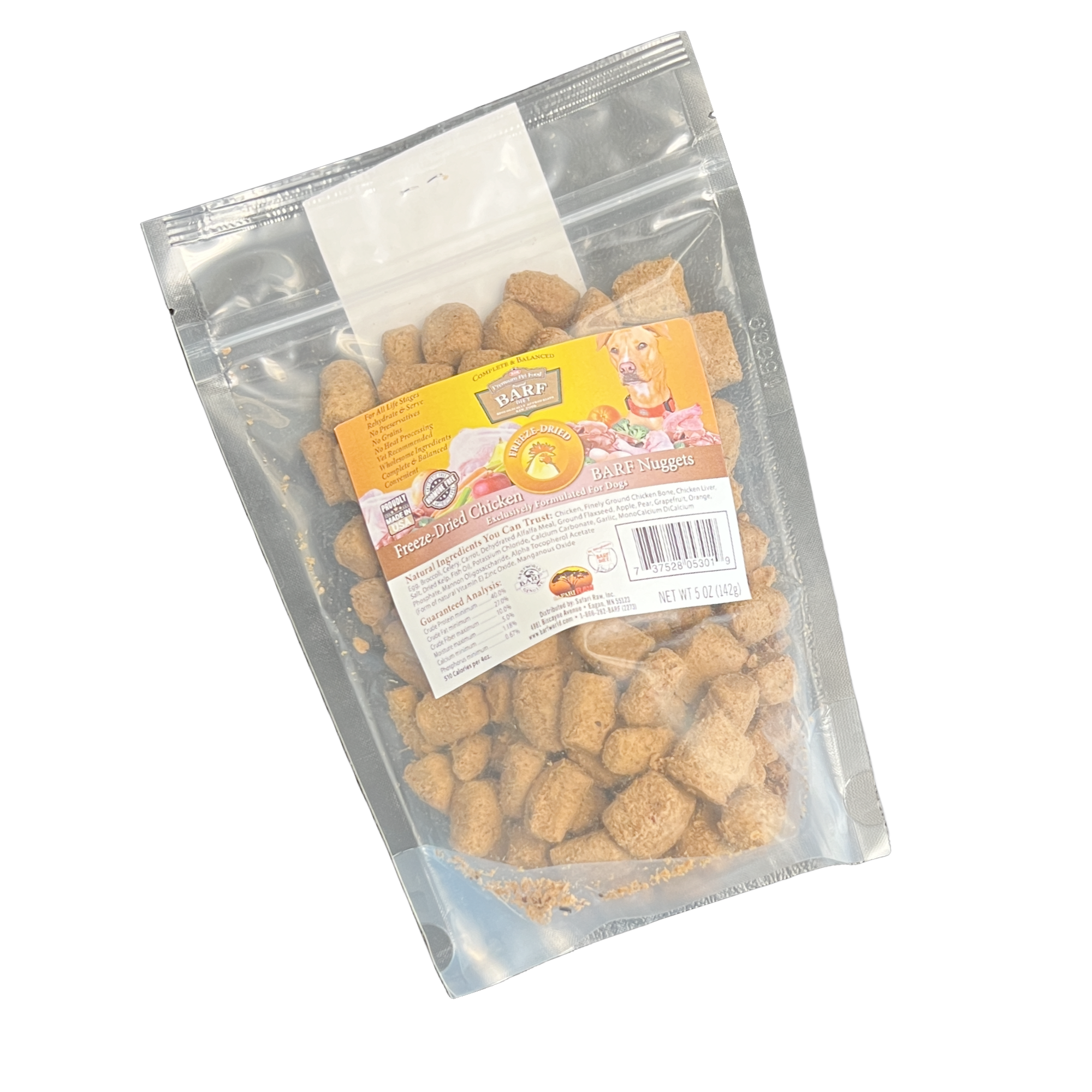 Freeze dried chicken dog treats from BARF World