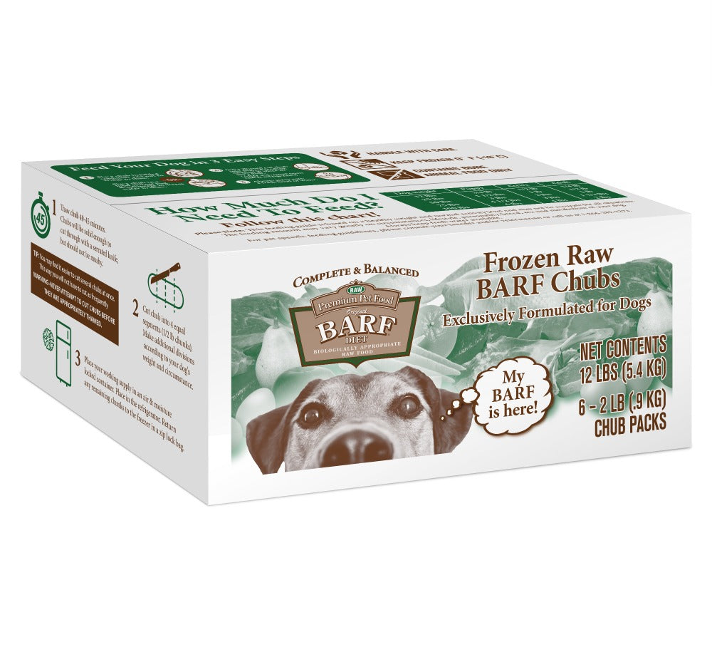 Box of Frozen Raw BARF Chubs from BARF World