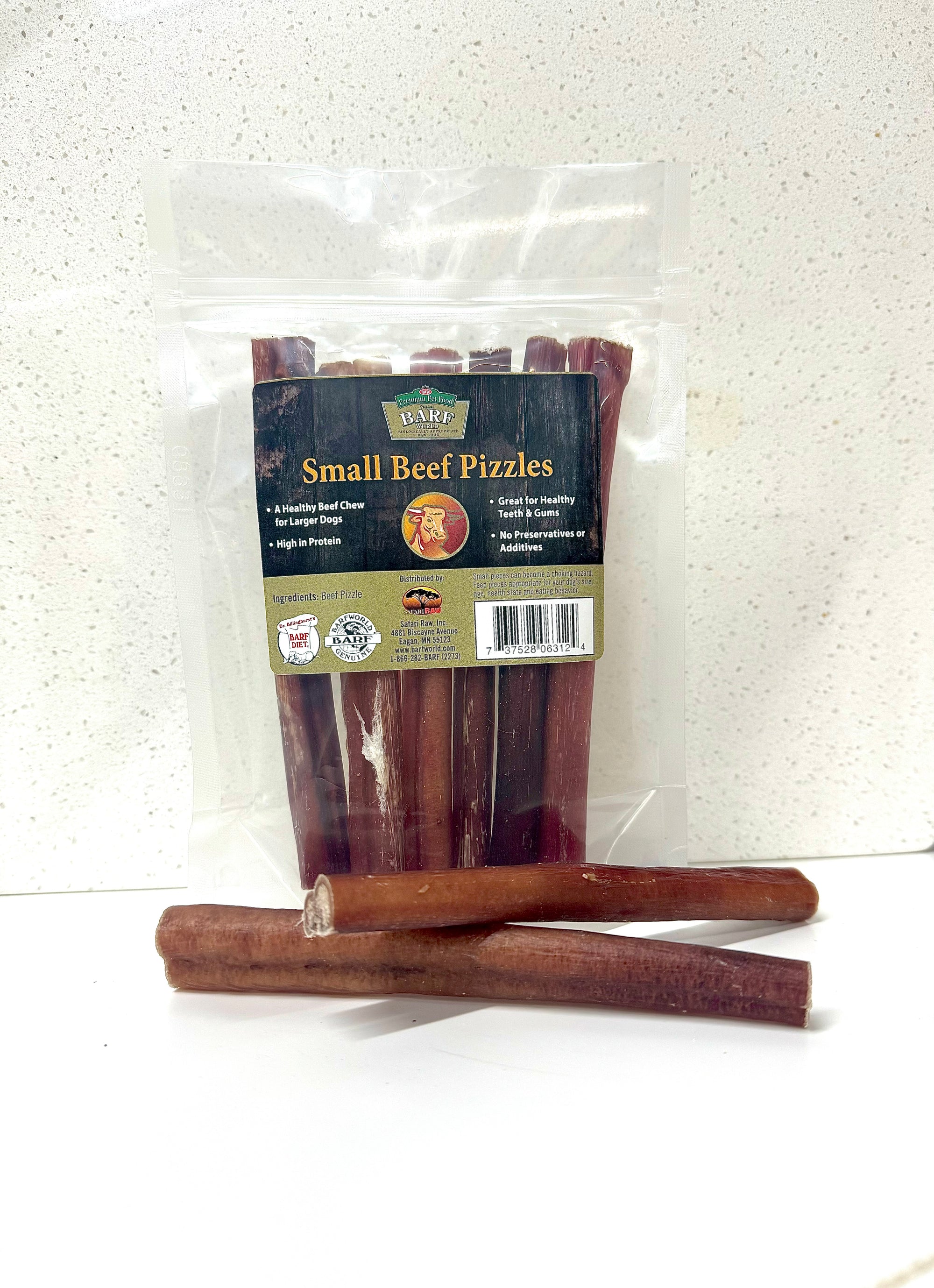 Package of small beef pizzle sticks for dogs