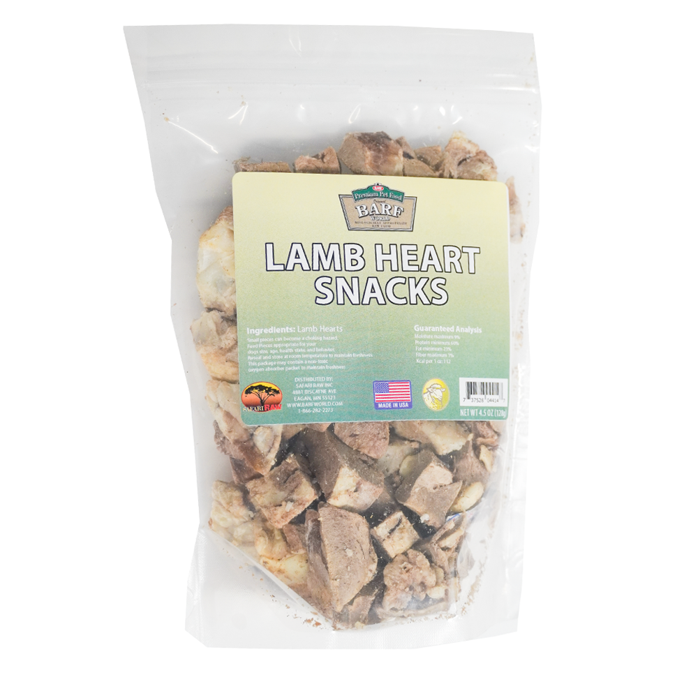 Freeze Dried Raw Lamb Hearts Treat or Topper