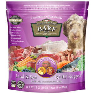 Sealed bag of Land and Sea BARF Nuggets