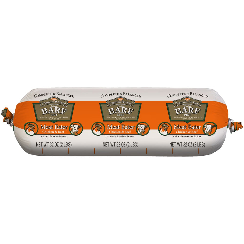 BARF World Meat Eater chub of raw food for dogs