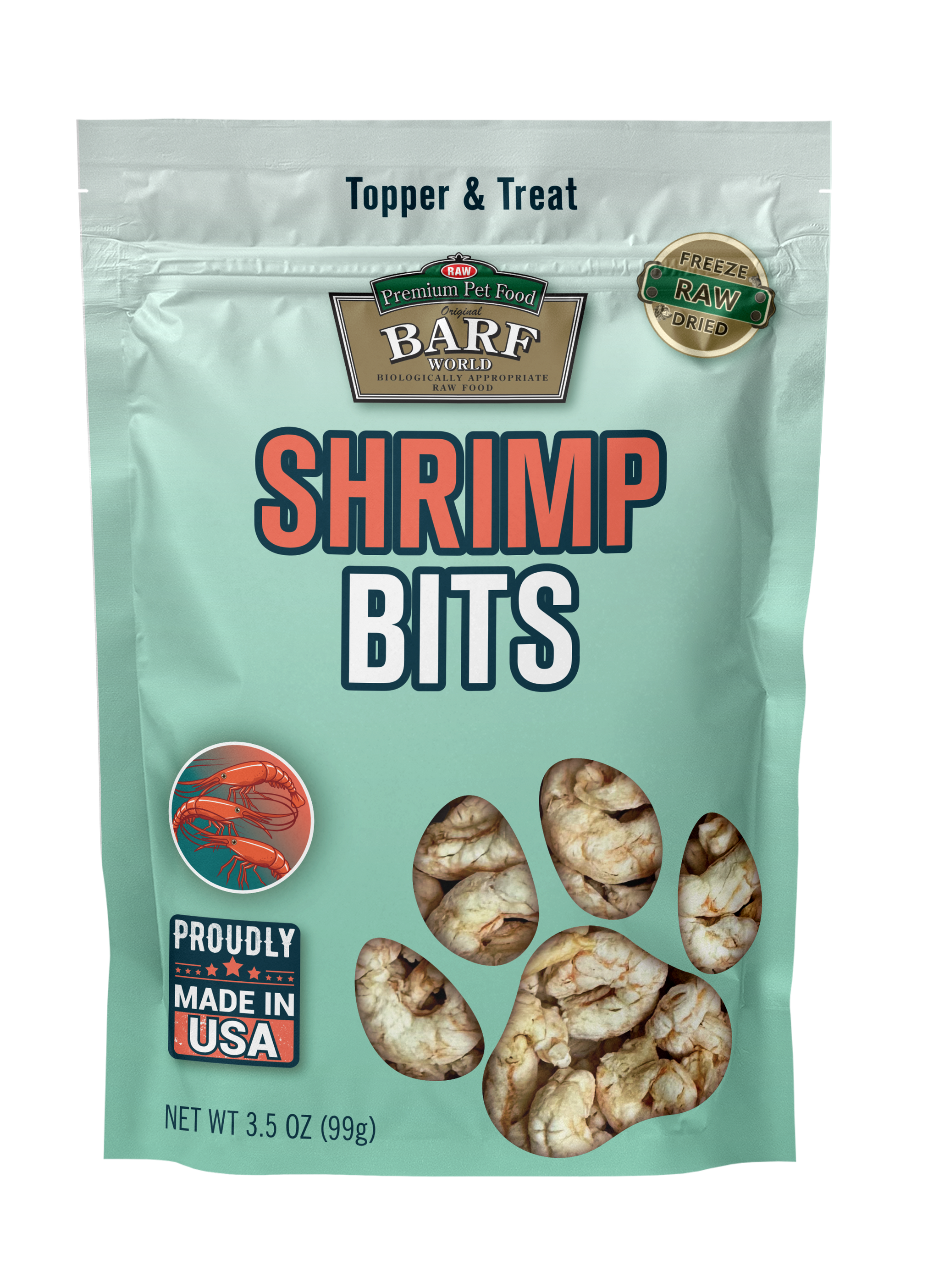 Freeze Dried Shrimp Bits Topper and Treat - BARF World Inc.