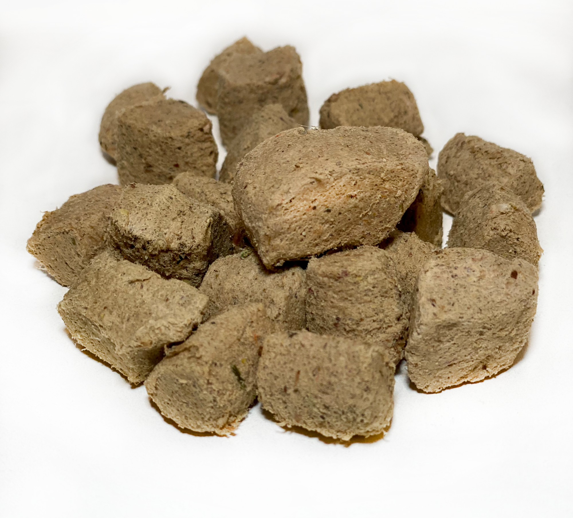 Nuggets of freeze-dried chicken for dog treats