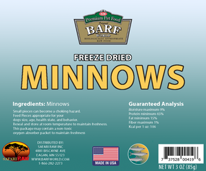 Freeze Dried Minnow Topper and Treat