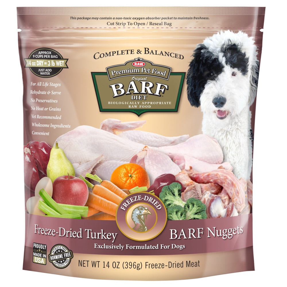 Bag of freeze-dried turkey BARF Nuggets